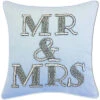 Celebrations Beaded "Mr & Mrs" Decorative Pillow -Throw Pillows Discount 3030301491 RLLD 1