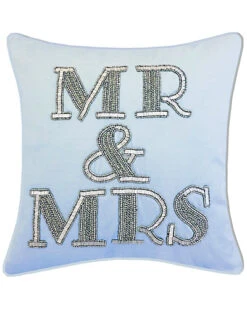 Celebrations Beaded "Mr & Mrs" Decorative Pillow