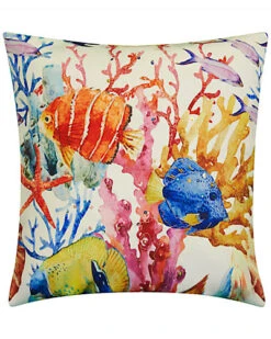 Sealife Beaded & Embroidered Indoor/Outdoor Pillow