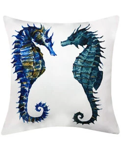 Pair Of Seahorses Printed Outdoor Pillow