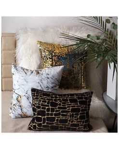 Precious Metals Collection Printed Faux Fur Pillow -Throw Pillows Discount 3030591066 RLLD 5