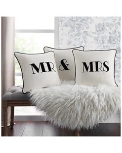 Celebrations Embroidered "Mrs" Decorative Pillow -Throw Pillows Discount 3030591079 RLLD 3
