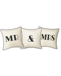 Celebrations Embroidered "Mrs" Decorative Pillow -Throw Pillows Discount 3030591079 RLLD 4