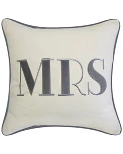Celebrations Embroidered Mrs Decorative Pillow