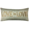 Gold Embroidered Love Is Love Decorative Pillow