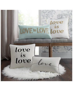 Gold Embroidered Love Is Love Decorative Pillow 7 Gold Embroidered Love Is Love Decorative Pillow -Throw Pillows Discount 3030591088 RLLD 3