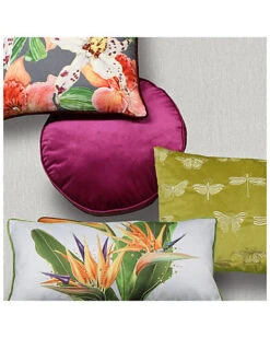 Panne Velvet Round Decorative Pillow -Throw Pillows Discount 3030591108 RLLD 3