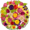 Dimensional Spring Floral Round Decorative Pillow -Throw Pillows Discount 3030591146 RLLD 1