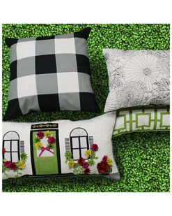 Fine Line Embroidered Floral Indoor/Outdoor Decorative Pillow -Throw Pillows Discount 3030591148 RLLD 3