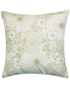 Fine Line Embroidered Floral Indoor & Outdoor Decorative Pillow