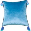 Velvet Reversible Tassel Decorative Pillow