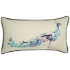 Reversible Ribbon Peacock Decorative Lumbar Decorative Pillow -Throw Pillows Discount 3030591169 RLLD 1