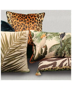 Reversible Wild Kingdom Tropical Lumbar Decorative Pillow -Throw Pillows Discount 3030591171 RLLD 4