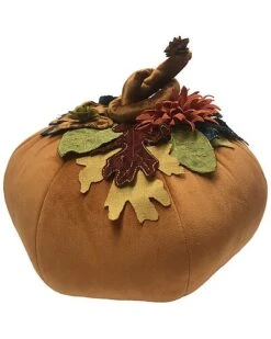 Velvet Harvest Pumpkin Pillow