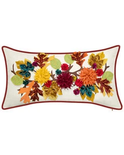 Arvest Dimensional Leaves Lumbar Decorative Pillow