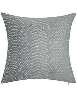 @Home Velvet Embroidered Chevron Decorative Pillow