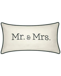 Celebrations Mr. & Mrs. Embroidered Decorative Pillow