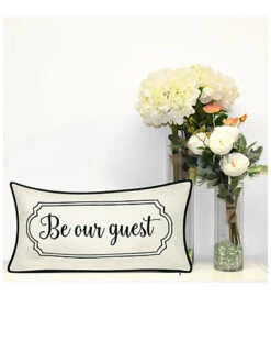 Celebrations Be Our Guest Embroidered Decorative Pillow -Throw Pillows Discount 3030723411 RLLD 3