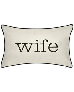 Celebrations Wife Embroidered Decorative Pillow