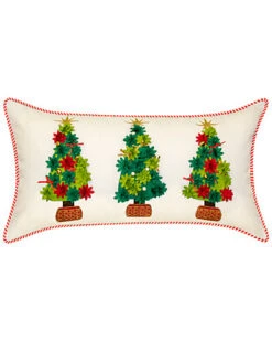 Indoor/Outdoor Holiday Potted Christmas Trees Decorative Pillow