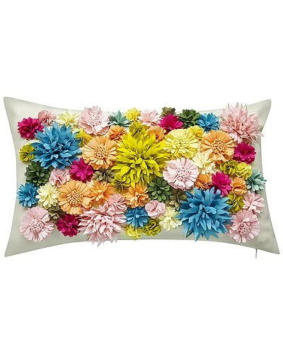 Floral Bouquet Dimensional Indoor/Outdoor Lumbar Decorative Pillow 3 Floral Bouquet Dimensional Indoor/Outdoor Lumbar Decorative Pillow