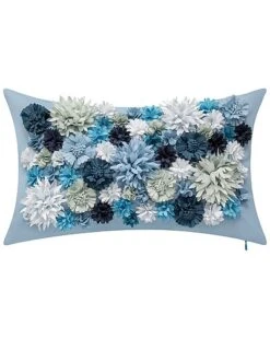 Indoor/Outdoor Floral Bouquet Dimensional Lumbar Decorative Pillow