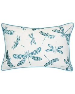 Indoor & Outdoor Embroidered Dragonflies Decorative Pillow