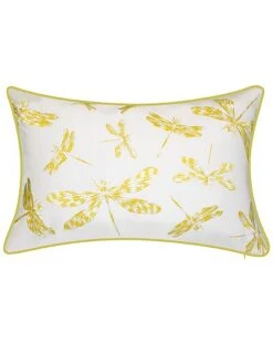 Indoor/Outdoor Embroidered Dragonflies Decorative Pillow