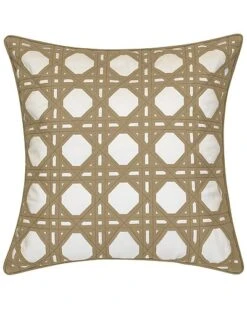Indoor/Outdoor Rattan Geometric Decorative Pillow