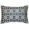Indoor/Outdoor Raffia Geometric Embroidered Lumbar Decorative Pillow