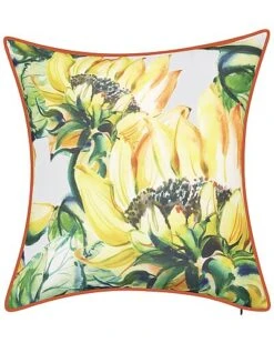 Indoor/Outdoor Sunflower Watercolor Reversible Decorative Pillow