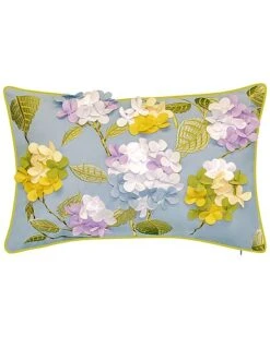 Indoor/Outdoor Dimensional Hydrangea Lumbar Decorative Pillow