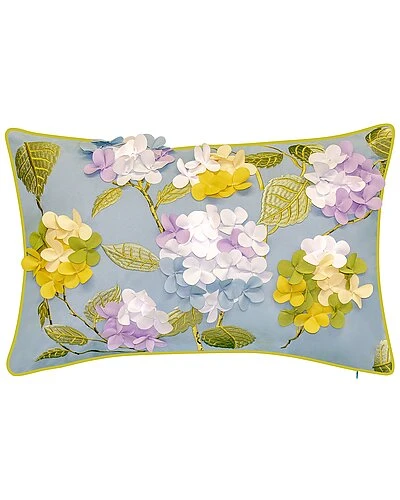 Indoor/Outdoor Dimensional Hydrangea Lumbar Decorative Pillow 3 Indoor/Outdoor Dimensional Hydrangea Lumbar Decorative Pillow