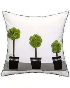 Set Of 2 Indoor/Outdoor Modern Dimensional Topiary Decorative Pillows