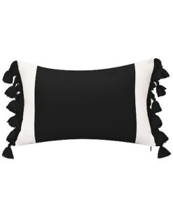 Indoor & Outdoor Colorblock Tassel Fringe Lumbar Decorative Pillow