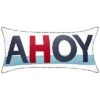 @Home Indoor & Outdoor Bold Ahoy Reversible Nautical Lumbar Decorative Pillow -Throw Pillows Discount 3030966210 RLLD 1