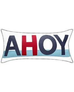 @Home Indoor & Outdoor Bold Ahoy Reversible Nautical Lumbar Decorative Pillow