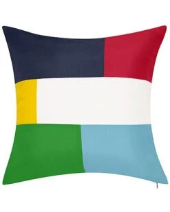 Indoor & Outdoor Bold Colorblock Reversible Nautical Decorative Pillow
