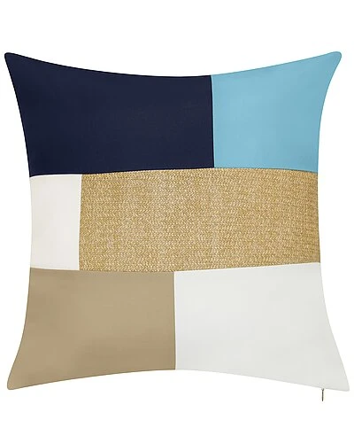 Indoor/Outdoor Colorblock Raffia Reversible Decorative Pillow 3 Indoor/Outdoor Colorblock Raffia Reversible Decorative Pillow