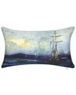 Indoor/Outdoor Watercolor Tall Ship Decorative Pillow