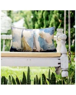 @Home Indoor & Outdoor Watercolor Sailboats Decorative Pillow -Throw Pillows Discount 3030966215 RLLD 4