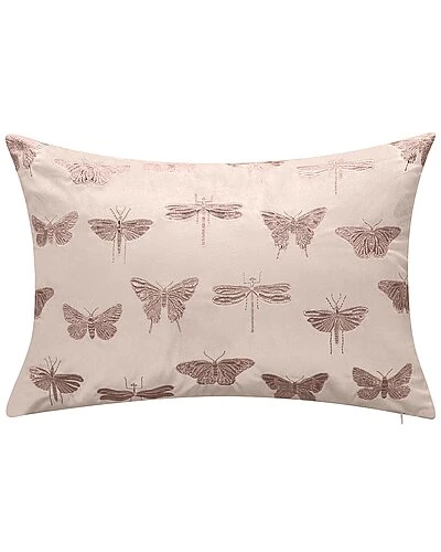 Broidered Butterflies And Moths / Zippered Shell Decorative Pillow 3 Broidered Butterflies And Moths / Zippered Shell Decorative Pillow