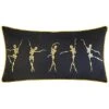 Alloween Velvet Gold Dancing Skeletons Decorative Pillow 2 Alloween Velvet Gold Dancing Skeletons Decorative Pillow -Throw Pillows Discount 3050098915 RLLD 1