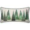 Modern Christmas Trees With Pearls & Embroidery Decorative Pillow