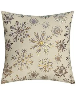 Snowflakes Velvet Foil Print Holiday Decorative Pillow