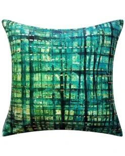 @Home Velvet Rainforest Metallic Decorative Pillow