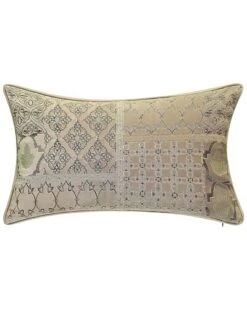 Velvet Patchwork Embroidered Lumbar Decorative Pillow