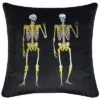@Home Velvet Halloween Rocker Skeletons Decorative Pillow -Throw Pillows Discount 3050431363 RLLD 1