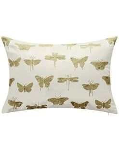 Broidered Butterflies And Moths / Zippered Shell Pillow