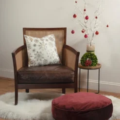 18"x18" Snowflakes Velvet Foil Printed Holiday Square Throw Pillow - Edie@Home -Throw Pillows Discount GUEST 0163b7dd 89b8 4658 abeb 94413bf15eae